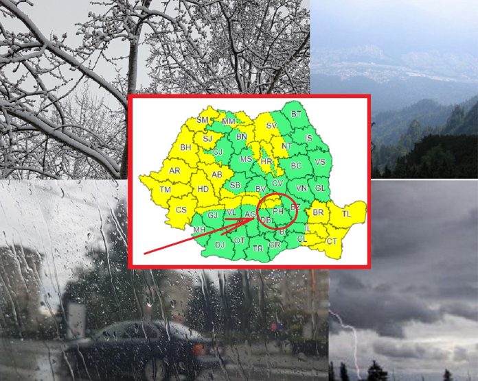 cod galben de ninsori zona de munte ploi Ploiesti harta ANM cod galben ninsori