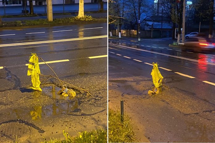 groapa-soseaua-vestului2 semnalizare groapa soseaua vestului